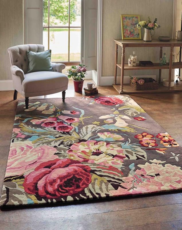 ZORA CARPET Purple Handmade Tuffted Blended Pure Woollen Carpet for Living Room...