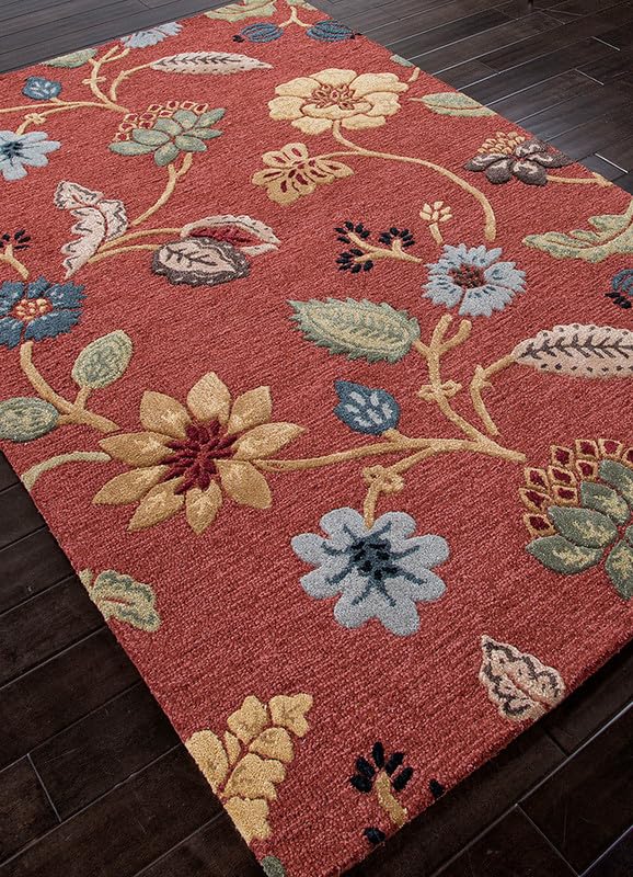 ZORA CARPET Orange 1 Handmade Tuffted Blended Pure Woollen Carpet for Living Ro...