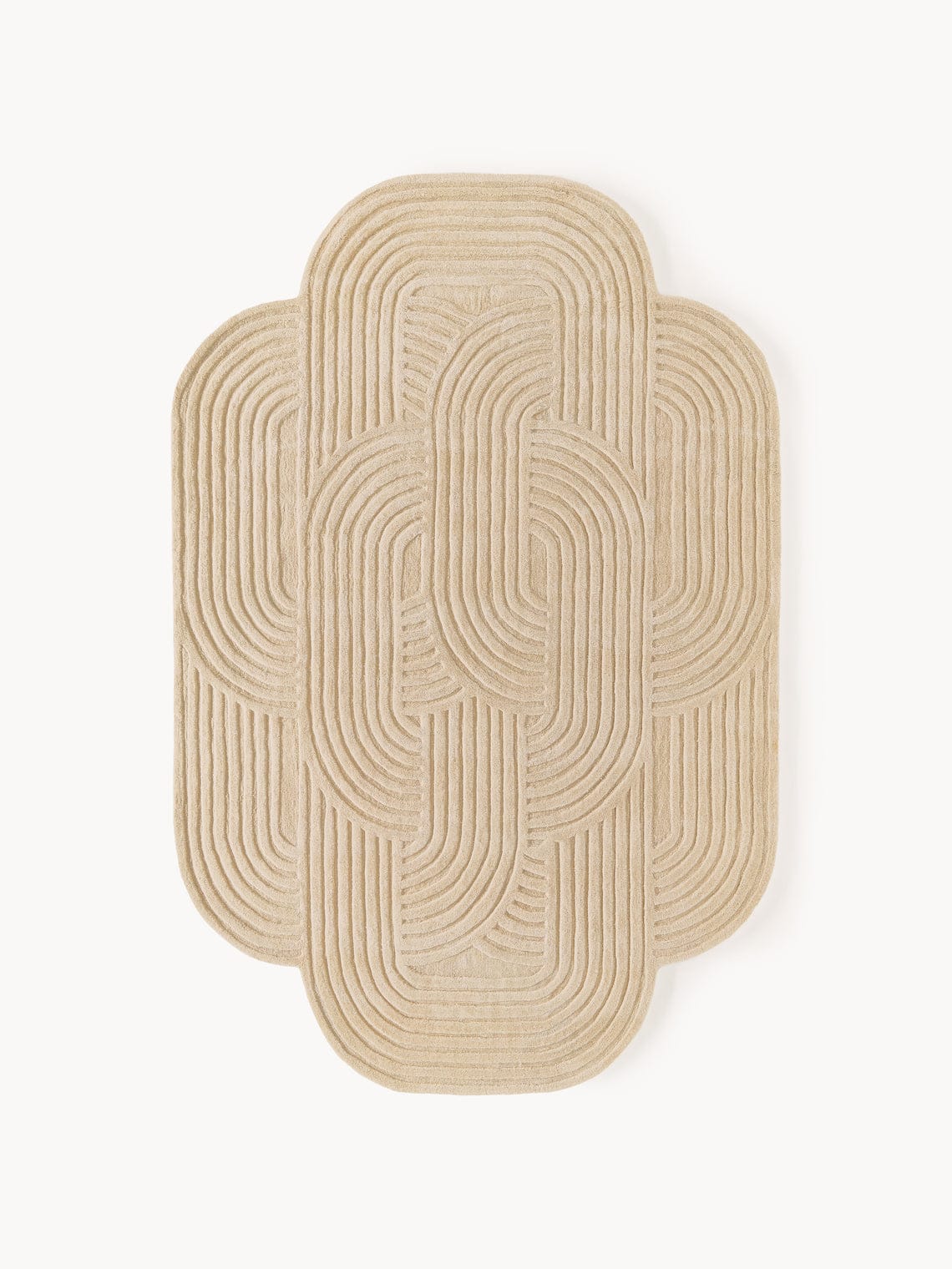 Creem Interlock High-Low Hand Tufted Wool Rug | Luxury Modern Carpet